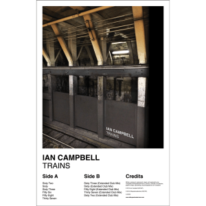 Promotional poster for the recording, "Ian Campbell: Trains".