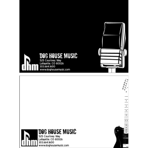 Post cards for Dog House Music.