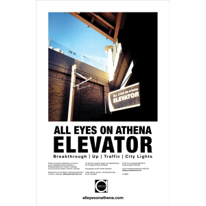 Poster for the recording, "All Eyes On Athena: Elevator".