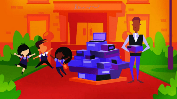 Screen capture from the animated short film, "SERI (Sustainable Electronics Recycling International) - SERI’s 'Journey to Sustainable ITAD'".